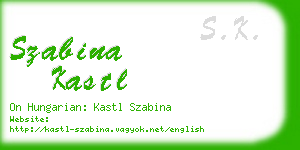 szabina kastl business card